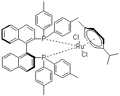 Chloro[(S)-(-)-2,2'-bis(di-p-tolylphosphino)-1,1'-binaphthyl](p-cymene)ruthenium(II) chloride molecular structure (CAS 228120-95-4)