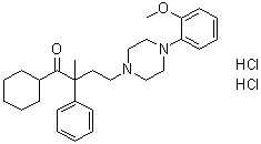 CAS # 228418-81-3, 1-Cyclohexyl-4-[4-(2-methoxyphenyl)-1-piperazinyl]-2-methyl-2-phenyl-1-butanone dihydrochloride, (±)-LY426965