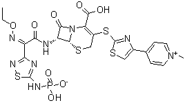 CAS # 229016-73-3, 4-[2-[[(6R,7R)-2-Carboxy-7-[[(2Z)-(ethoxyimino)[5-(phosphonoamino)-1,2,4-thiadiazol-3-yl]acetyl]amino]-8-oxo-5-thia-1-azabicyclo[4.2.0]oct-2-en-3-yl]thio]-4-thiazolyl]-1-methylpyridinium inner salt