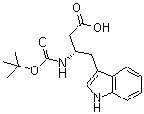 structure of CAS# 229639-48-9, (betaS)-beta-[[叔丁氧羰基]氨基]-1H-吲哚-3-丁酸