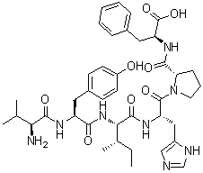 CAS # 23025-68-5 (202203-97-2), 5-L-Isoleucine-3-8-angiotensin II, Human angiotensin IV, Human angiotensin hexapeptide(3-8), Human angiotensin(3-8), Ile3-angiotensin IV, [Des(Asp1,Arg2)-Ile5]angiotensin II, [Des-Asp1,des-Arg2,Ile5]-angiotensin II, [Ile5]-angiotensin II (3-8)