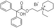 CAS # 23182-46-9, Pipethanate ethylbromide, 1-(2-Benziloyloxyethyl)-1-ethylpiperidinium bromide, 1-Ethyl-1-(2-hydroxyethyl)piperidinium bromide benzilate