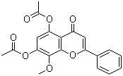 structure of CAS# 23246-80-2, 5,7-二羟基-8-甲氧基黄酮二乙酸酯