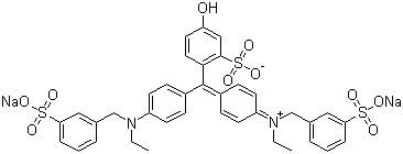 CAS # 2353-45-9, Food green 3, C.I. 42053, Fast Green FCF, N-Ethyl-N-[4-[[4-[ethyl[(3-sulfophenyl)methyl]amino]phenyl](4-hydroxy-2-sulfophenyl)methylene]-2,5-cyclohexadien-1-ylidene]-3-sulfo-benzenemethanaminium hydroxide inner salt disodium salt