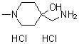 structure of CAS# 23804-63-9, 4-(Aminomethyl)-1-methyl-4-piperidinol dihydrochloride