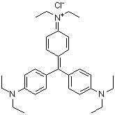 CAS # 2390-59-2, Ethyl violet, Basic Violet 4, C.I. 42600, Ethyl Violet AX, Ethyl Violet GGA, Ethyl crystal violet, Lowacryl Violet 4, Shikiso Acid Brilliant Blue 6B, Tris(p-(diethylamino)phenyl)methylium chloride