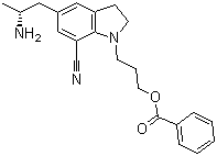 CAS # 239463-72-0, 5-[(2R)-2-Aminopropyl]-1-[3-(benzoyloxy)propyl]-2,3-dihydro-7-carbonitrile-1H-indole