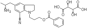 structure of CAS# 239463-85-5, 5-[(2R)-2-氨基丙基]-2,3-二氢-1-[3-(苯甲酰氧基)丙基]-1H-吲哚-7-腈酒石酸盐