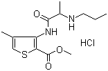 CAS 登录号：23964-57-0, 盐酸阿替卡因, 4-甲基-3-(2-丙氨基丙酰基氨基)-2-噻吩羧酸甲酯盐酸盐