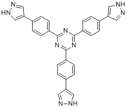structure of CAS# 2396570-49-1, 2,4,6-三(4-(1H-吡唑-4-基)苯基)-1,3,5-三嗪