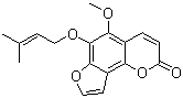 CAS # 24099-29-4, 5-Methoxy-6-[(3-methyl-2-buten-1-yl)oxy]-2H-furo[2,3-h]-1-benzopyran-2-one