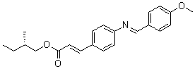 CAS 登录号：24140-30-5, (2E)-3-[4-[(E)-[(4-甲氧基苯基)亚甲基]氨基]苯基]-2-丙烯酸 (2S)-2-甲基丁酯