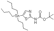 structure of CAS# 243972-26-1, [5-(Tributylstannyl)thiazol-2-yl]carbamic acid tert-butyl ester