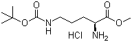 CAS 登录号：2480-96-8, (2S)-2-氨基-5-[(叔丁氧羰基)氨基]戊酸甲酯盐酸盐