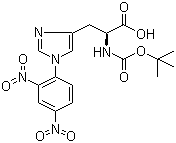 structure of CAS# 25024-53-7, N-(tert-Butoxycarbonyl)-1-(2,4-dinitrophenyl)-L-histidine