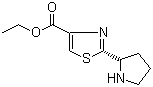 structure of CAS# 251349-56-1, (S)-2-Pyrrolidin-2-ylthiazole-4-carboxylic acid ethyl ester