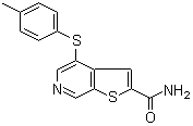 CAS 登录号：251992-66-2, 4-[(4-甲基苯基)硫基]噻吩并[2,3-c]吡啶-2-甲酰胺