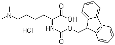 Fmoc-N',N'-二甲基-L-赖氨酸盐酸盐分子结构 (CAS 252049-10-8)