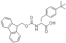 structure of CAS# 252049-14-2, 4-(叔丁基)-N-[芴甲氧羰基]-D-苯丙氨酸