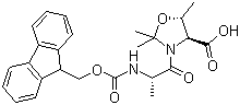 structure of CAS# 252554-79-3, (4S,5R)-3-(N-芴甲氧羰基丙氨酰)-2,2,5-三甲基恶唑烷-4-羧酸