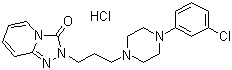 CAS 登录号：25332-39-2, 盐酸曲唑酮, 2-[3-[4-(3-氯苯基)-1-哌嗪基]丙基]-1,2,4-三唑[4,3-a]吡啶-3(2H)-酮盐酸盐