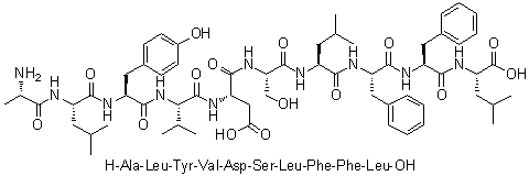 CAS # 253876-12-9, L-Alanyl-L-leucyl-L-tyrosyl-L-valyl-L-alpha-aspartyl-L-seryl-L-leucyl-L-phenylalanyl-L-phenylalanyl-L-leucine