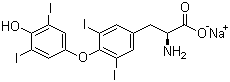 CAS # 25416-65-3, Sodium levothyroxine, L-Thyroxine sodium salt, Sodium (2S)-2-amino-3-[4-(4-hydroxy-3,5-diiodo-phenoxy)-3,5-diiodo-phenyl]propanoate