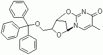 5-O-Triphenylmethyl-2-deoxy-2,3-didehyrothymidine molecular structure (CAS 25442-42-6)