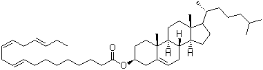 CAS # 2545-22-4, Cholesteryl linolenate, Cholest-5-en-3beta-yl (Z,Z,Z)-octadeca-9,12,15-trien-1-oate, [(3S,8S,9S,10R,13R,14S,17R)-10,13-Dimethyl-17-[(2R)-6-methylheptan-2-yl]-2,3,4,7,8,9,11,12,14,15,16,17-dodecahydro-1H-cyclopenta[a]phenanthren-3-yl] (9Z,12Z,15Z)-octadeca-9,12,15-trienoate
