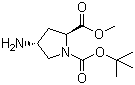 structure of CAS# 254881-77-1, (2R,4S)-1-tert-Butyl 2-methyl 4-aminopyrrolidine-1,2-dicarboxylate