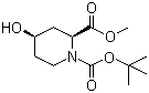 structure of CAS# 254882-06-9, (2S,4R)-4-羟基哌啶-1,2-二羧酸 1-叔丁酯 2-甲酯