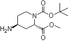 structure of CAS# 254882-09-2, (2S,4S)-4-氨基-1,2-哌啶二甲酸 1-叔丁基 2-甲基酯