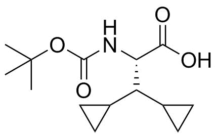 (S)-2-((叔丁氧羰基)氨基)-3,3-二环丙基丙酸分子结构 (CAS 2548967-22-0)