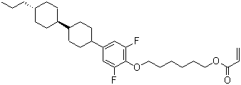 CAS # 255386-72-2, 2-Propenoic acid 6-[2,6-difluoro-4-[(trans,trans)-4'-propyl[1,1'-bicyclohexyl]-4-yl]phenoxy]hexyl ester
