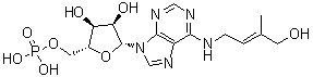 CAS 登录号：25615-16-1, N-[(2E)-4-羟基-3-甲基-2-丁烯-1-基]-5'-腺苷酸