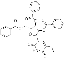 structure of CAS# 25692-02-8, 5-乙基-2',3',5'-三-O-苯甲酰基尿苷