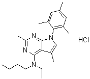 structure of CAS# 257639-98-8, N-丁基-N-乙基-2,5-二甲基-7-(2,4,6-三甲基苯基)-7H-吡咯并[2,3-d]嘧啶-4-胺单盐酸盐