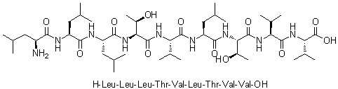 L-亮氨酰-L-亮氨酰-L-亮氨酰-L-苏氨酰-L-缬氨酰-L-亮氨酰-L-苏氨酰-L-缬氨酰-L-缬氨酸分子结构 (CAS 257943-64-9)