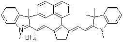 CAS # 262607-20-5, 1,3,3-Trimethyl-2-((E)-2-(2-(1-naphthyl)-3-[(E)-2-(1,3,3-trimethyl-1,3-dihydro-2H-indol-2-ylidene)ethylidene]-1-cyclopenten-1-yl)ethenyl)-3H-indolium tetrafluoroborate