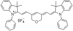 CAS 登录号：262607-26-1, 2-((E)-2-[5-[(Z)-2-(3,3-二甲基-1-苯基-1,3-二氢-2H-吲哚-2-亚基)乙亚基]-2H-吡喃-3(6H)-基)乙烯基]-3,3-二甲基-1-苯基-3H-吲哚鎓四氟硼酸盐