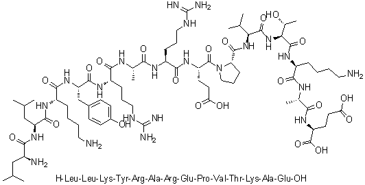 CAS 登录号：263328-33-2, L-亮氨酰-L-亮氨酰-L-赖氨酰-L-酪氨酰-L-精氨酰-L-丙氨酰-L-精氨酰-L-alpha-谷氨酰-L-脯氨酰-L-缬氨酰-L-苏氨酰-L-赖氨酰-L-丙氨酰-L-谷氨酸