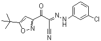 structure of CAS# 263707-16-0, alpha-[(3-氯苯基)亚肼基]-5-(叔丁基)-beta-氧代-3-异恶唑丙腈