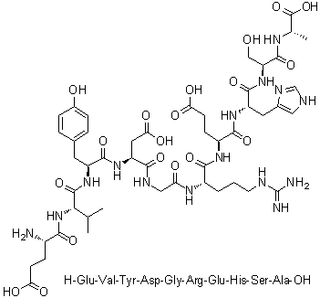 CAS 登录号：263766-34-3, L-alpha-谷氨酰-L-缬氨酰-L-酪氨酰-L-alpha-天冬氨酰甘氨酰-L-精氨酰-L-alpha-谷氨酰-L-组氨酰-L-丝氨酰-L-丙氨酸
