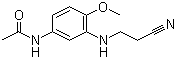 CAS 登录号：26408-28-6, 3-(N-氰乙基)氨基-4-甲氧基乙酰苯胺, N-[3-[(2-氰乙基)氨基]-4-甲氧基苯基]乙酰胺
