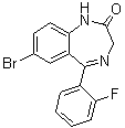 structure of CAS# 2647-50-9, 7-溴-5-(2-氟苯基)-1,3-二氢苯并[e]-1,4-二氮杂卓-2-酮