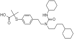 CAS 登录号：265129-71-3, GW 7647, 2-[[4-[2-[[环己基氨基)羰基](4-环己基丁基)氨基]乙基]苯基]硫基]-2-甲基丙酸