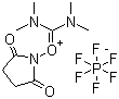structure of CAS# 265651-18-1, N,N,N',N'-Tetramethyl-O-(N-succinimidyl)uronium hexafluorophosphate
