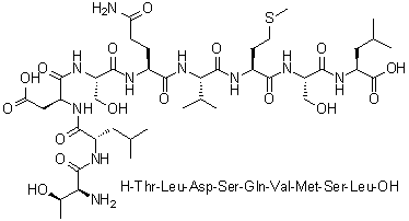 CAS # 267000-63-5, L-Threonyl-L-leucyl-L-alpha-aspartyl-L-seryl-L-glutaminyl-L-valyl-L-methionyl-L-seryl-L-leucine