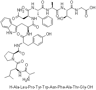CAS # 267001-02-5, L-Alanyl-L-leucyl-L-prolyl-L-tyrosyl-L-tryptophyl-L-asparaginyl-L-phenylalanyl-L-alanyl-L-threonyl-glycine