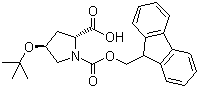 structure of CAS# 268729-12-0, (2R,4S)-4-叔丁基氧基-1,2-吡咯烷二羧酸 1-芴甲基酯